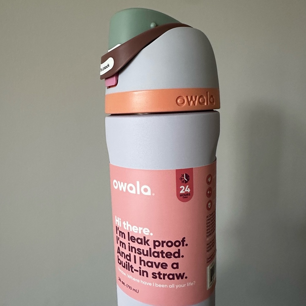 Owala 24 oz. Periwinkle Insulated Water Bottle with Built-in Straw